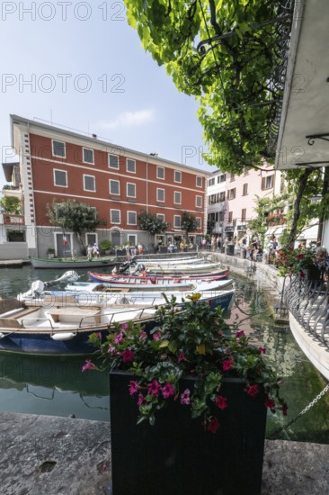 Limone, old town, harbour area, Lombardy, Italy