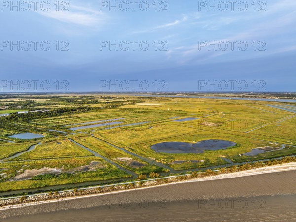 Marshes over Randonnee entre Histoire et Nature from a drone, Fouras, Fouras-les-Bains, Charente-Maritime, Nouvelle-Aquitaine, France