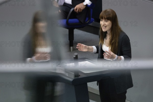Berlin, Germany - 24.6.2025: Heidi Reichinnek from Die Linke responds to the government statement by Federal Chancellor Friedrich Merz on the NATO summit and the European Council in the Bundestag in Berlin