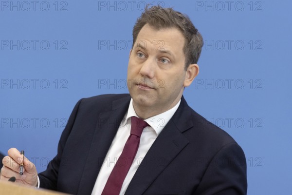 Berlin, Germany - 24 June 2025: Finance Minister Lars Klingbeil presents the draft federal budget for 2025 and key figures for the draft federal budget for 2026 at the Federal Press Conference