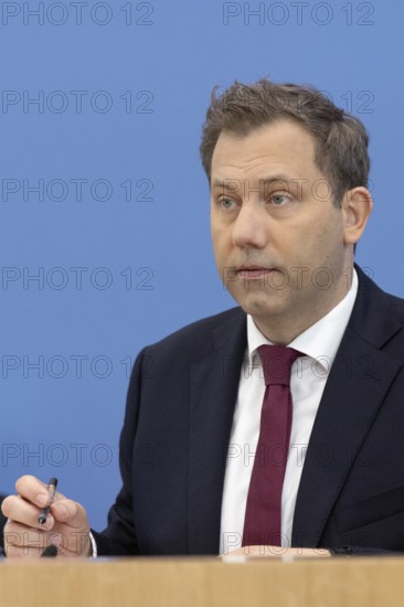 Berlin, Germany - 24 June 2025: Finance Minister Lars Klingbeil presents the draft federal budget for 2025 and key figures for the draft federal budget for 2026 at the Federal Press Conference