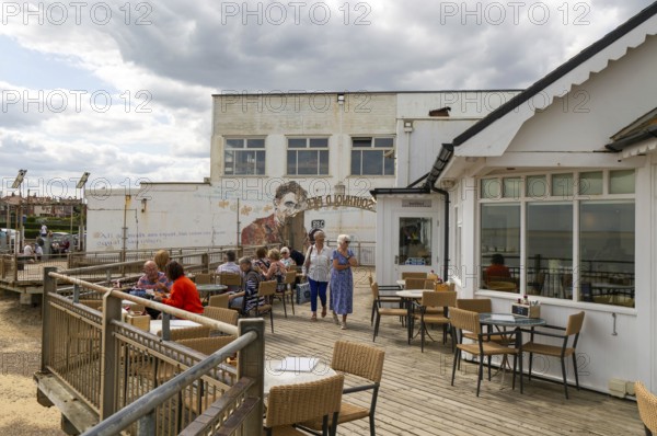 Cafe restaurant on Southwold Pier, Southwold, Suffolk, England, UK