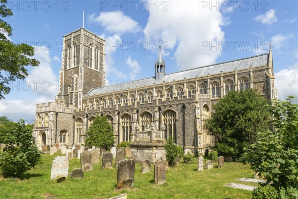 Churchyard of parish church of Saint Edmund King and Martyr, Southwold, Suffolk, England, UK
