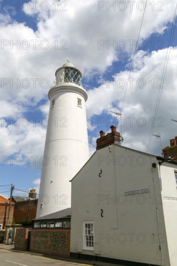 Historic lighthouse in town centre, Southwold, Suffolk, England, UK