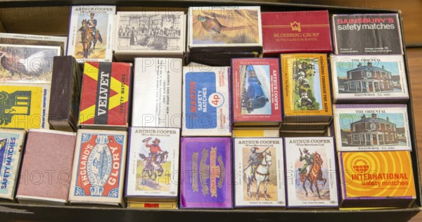 Match box collection on display at auction, UK