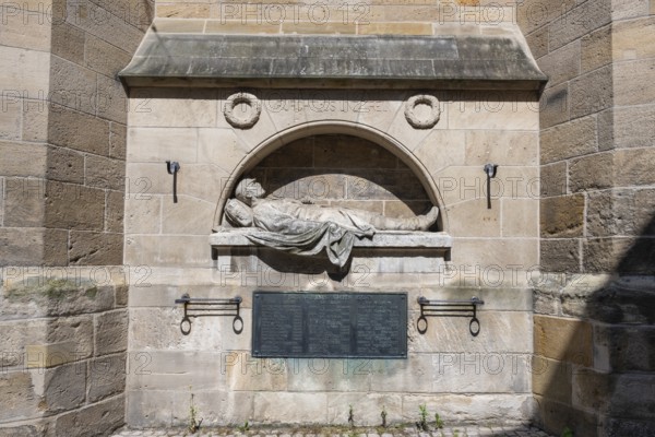 War memorial at the parish church of St Dionys, created in 1910 by Karl August Donndorf in the old town of Esslingen, Esslingen am Neckar, district of Esslingen, Baden-WÃ¼rttemberg, Germany