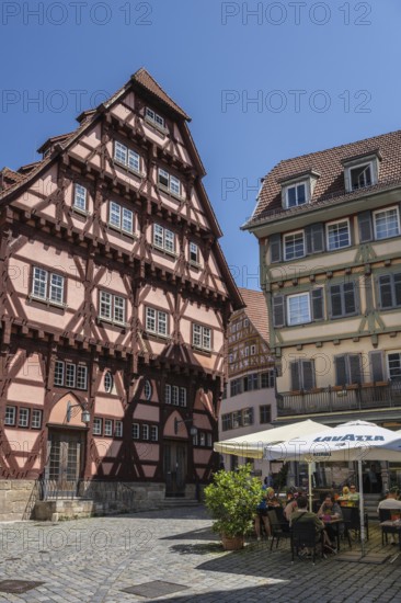 Historic half-timbered houses, exterior architecture in the old town centre of Esslingen, Esslingen am Neckar, district of Esslingen, Baden-WÃ¼rttemberg, Germany