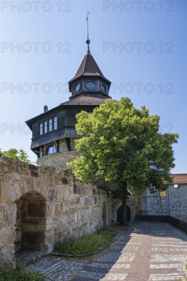 The thick tower, town fortifications, Esslingen Castle, Esslingen am Neckar, Esslingen district, Baden-WÃ¼rttemberg, Germany