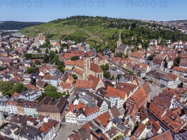 Aerial view of the city of Esslingen am Neckar, district of Esslingen, Baden-WÃ¼rttemberg, Germany