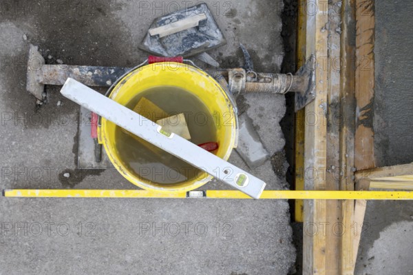 Concreting steps on site