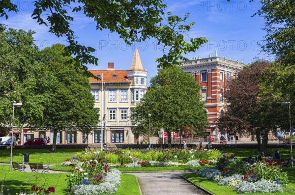Idyllic green spaces in the picturesque municipal park of Lysekil (Lysekils stadsparken), BohuslÃ¤n, VÃ¤stra Götalands lÃ¤n, Sweden, Scandinavia, for editorial use only