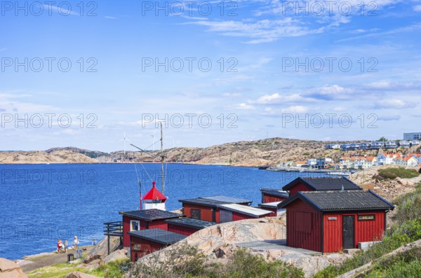 RinkenÃ¤s seaside resort and view of the archipelago, coast of Lysekil, BohuslÃ¤n, VÃ¤stra Götalands lÃ¤n, Sweden, Scandinavia, for editorial use only