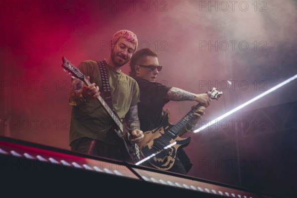 Zacky Vengeance and Synyster Gates (Brian Elwin Haner Jr.), guitarists of Avenged Sevenfold live at the Zitadelle Spandau in Berlin on 21/06/2025