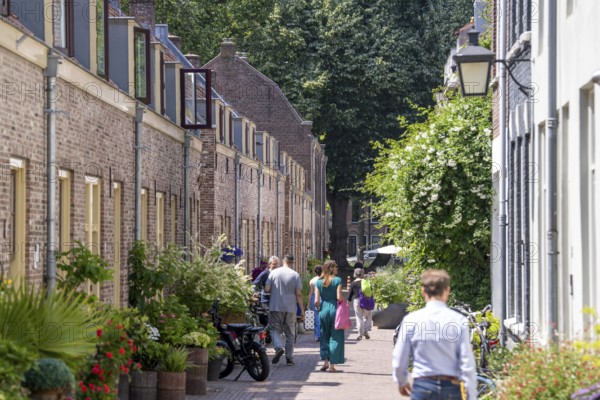Utrecht city centre, Lange Rozendaal, small side street with residential buildings Netherlands