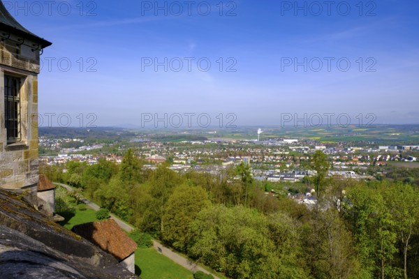 View from the Hohe Bastei, Veste Coburg, Coburg, Upper Franconia, Franconia, Bavaria, Germany