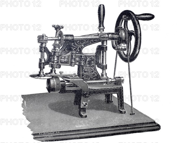 Shoemaker, shoemaker, sharpening machine by Robert Kiehle, around 1870, digitally improved reproduction of a 19th century model, historical, exact date unknown