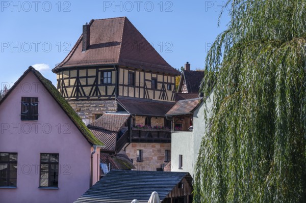 The Judenturm, former part of the city wall 1430, Höllgasse, Lauf an der Pegnitz, Middle Franconia, Bavaria, Germany