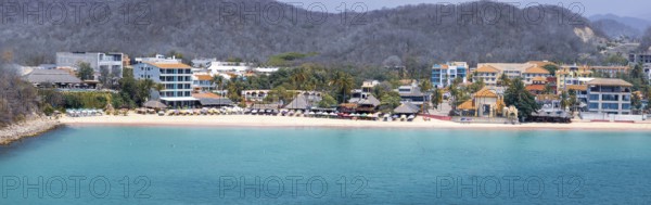 Mexico, vacation in Huatulco. Scenic beaches and ocean shore resorts