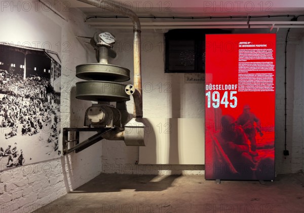 Historic air raid shelter, memorial and exhibition, Düsseldorf, North Rhine-Westphalia, Germany