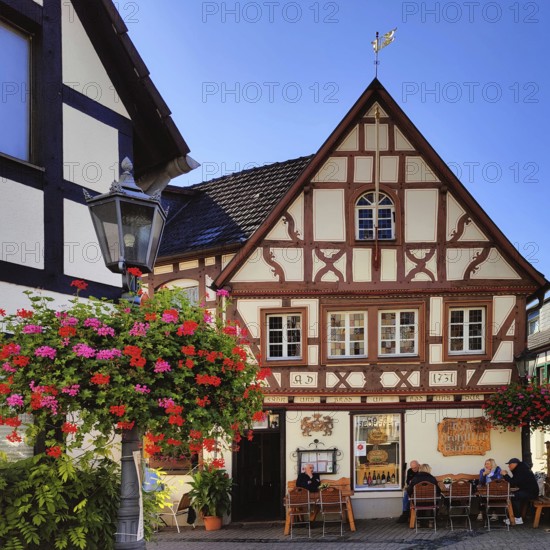 Timbered houses in the old town of Rhöndorf, Bad Honnef, North Rhine-Westphalia, Germany