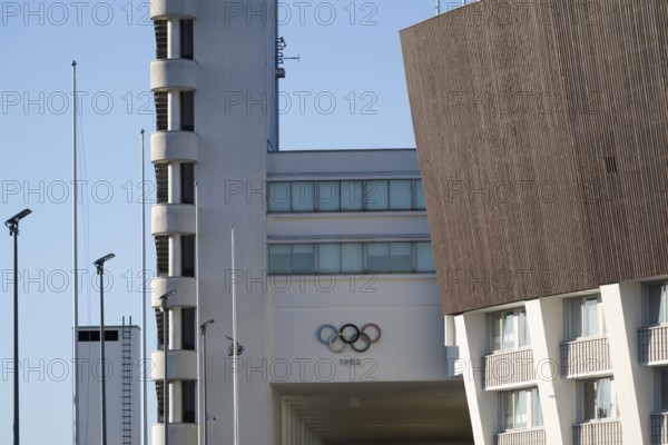 Tower with external staircase, Olympic Stadium, architects Yrjö Lindegren and Toivo Jäntti, Helsinki, Finland