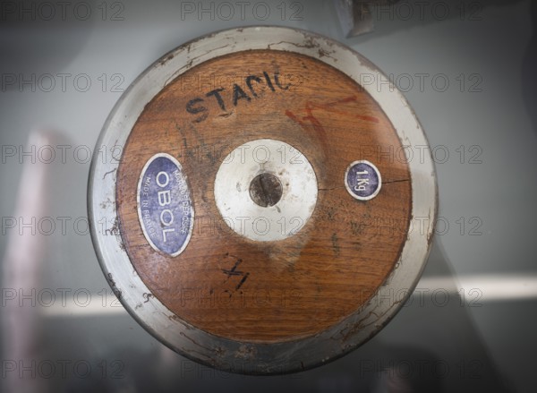 Discus, was used at the 15th Olympic Games in 1952, Olympic Stadium, Helsinki, Finland