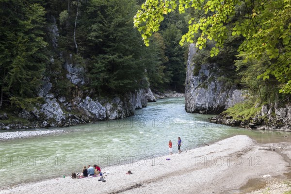 Tiroler Ache near the Maria Klobenstein pilgrimage church, Kössen municipality, Tyrol, Austria