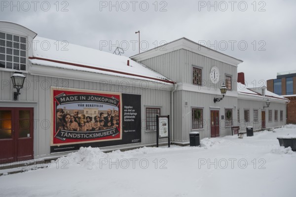 Exterior view in winter, Tändsticksmuseet match museum or match museum, Jönköping, Jönköpings län, Sweden