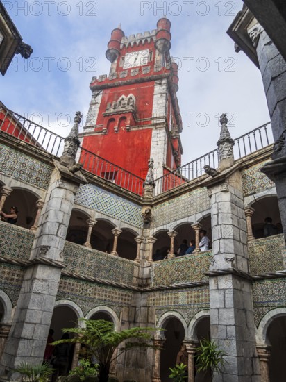 Courtyard of the palace Palácio Nacional da Pena, Sintra, Portugal
