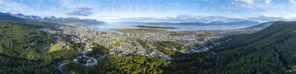 View of the city of Ushuaia, Ushuaia, Patagonia, Tierra del Fuego, Argentina
