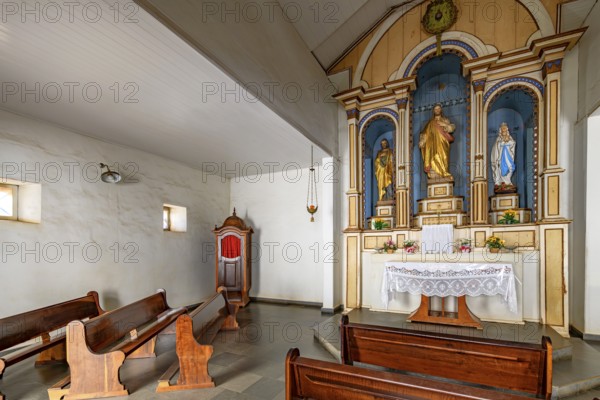 Interior of a small chapel in the sanctuary of Bom Jesus de Matosinhos in Congonhas