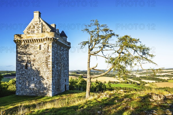 Fatlips Castle, Minto Crags, River Teviot, Roxburghshire, Scottish Borders, UK