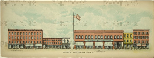 Broadway, West Side, 48th to 50th Street, New York, Manhattan, America, USA, historic, authentic, digitally restored reproduction from an original from 1899, published by Mail & Express, exact date of presentation unknown