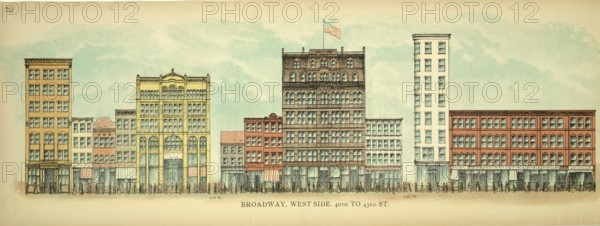 Broadway, West Side, 40th to 43th Street, New York, Manhattan, America, USA, historic, authentic, digitally restored reproduction from an original from 1899, published by Mail & Express, exact date of presentation unknown
