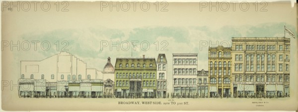 Broadway, West Side, 29th to 31th Street, New York, Manhattan, America, USA, historic, authentic, digitally restored reproduction from an original from 1899, published by Mail & Express, exact date of presentation unknown