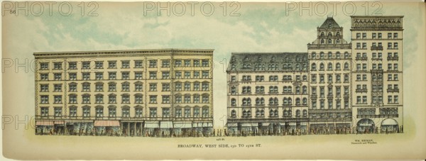 Broadway, West Side, 23th to 25th Street, New York, Manhattan, America, USA, historic, authentic, digitally restored reproduction from an original from 1899, published by Mail & Express, exact date of presentation unknown