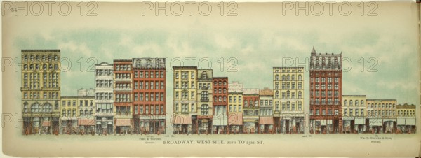 Broadway, West Side, 20th to 23th Street, New York, Manhattan, America, USA, historic, authentic, digitally restored reproduction from an original from 1899, published by Mail & Express, exact date of presentation unknown