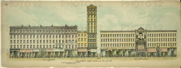 Broadway, West Side, 27th to 29th Street, New York, Manhattan, America, USA, historic, authentic, digitally restored reproduction from an original from 1899, published by Mail & Express, exact date of presentation unknown