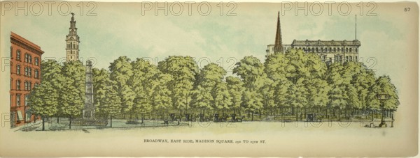 Broadway, East Side, Madison Square, 23th to 25th Street, New York, Manhattan, America, USA, historic, authentic, digitally restored reproduction from an original from 1899, published by Mail & Express, exact date of presentation unknown