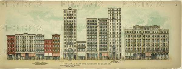 Broadway, East Side, Chambers to Pearl Street, New York, Manhattan, America, USA, historic, authentic, digitally restored reproduction from an original from 1899, published by Mail & Express, exact date of presentation unknown