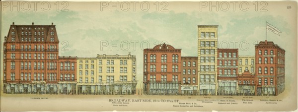 Broadway, East Side, 25th to 27th Street, New York, Manhattan, America, USA, historic, authentic, digitally restored reproduction from an original from 1899, published by Mail & Express, exact date of presentation unknown