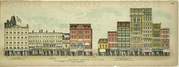 Broadway, East Side, 12th to 17th Street, New York, Manhattan, America, USA, historic, authentic, digitally restored reproduction from an original from 1899, published by Mail & Express, exact date of presentation unknown