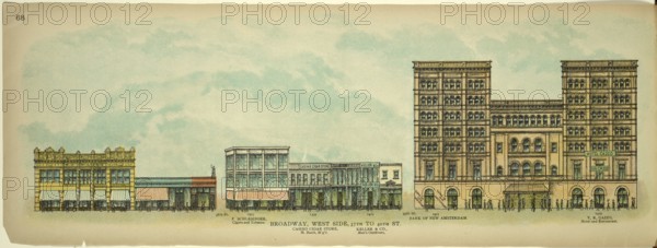 Broadway, West Side, 37th to 40th Street, New York, Manhattan, America, USA, historic, authentic, digitally restored reproduction from an original from 1899, published by Mail & Express, exact date of presentation unknown