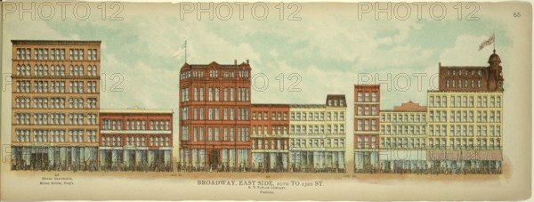 Broadway, East Side, 20th to 23rd Street, New York, Manhattan, America, USA, historic, authentic, digitally restored reproduction from an original from 1899, published by Mail & Express, exact date of presentation unknown
