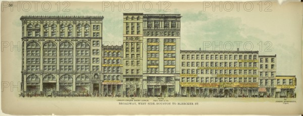 Broadway, West Side, Houston to Bleecker Street, New York, Manhattan, America, USA, historic, authentic, digitally restored reproduction from an original from 1899, published by Mail & Express, exact date of presentation unknown