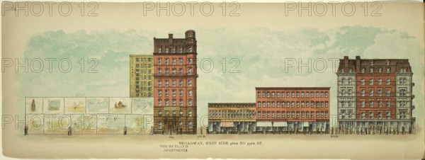 Broadway, West Side, 56th to 59th Street, New York, Manhattan, America, USA, historic, authentic, digitally restored reproduction from an original from 1899, published by Mail & Express, exact date of presentation unknown