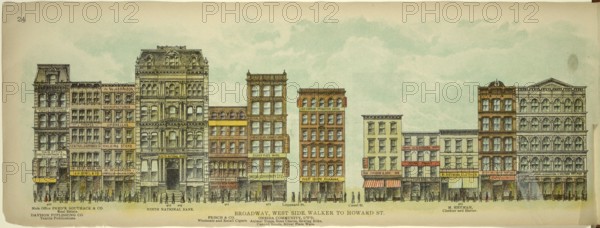 Broadway, West Side, Walker to Howard Street, New York, Manhattan, America, USA, historical, authentic, digitally restored reproduction from an original from 1899, published by Mail & Express, exact date of presentation unknown