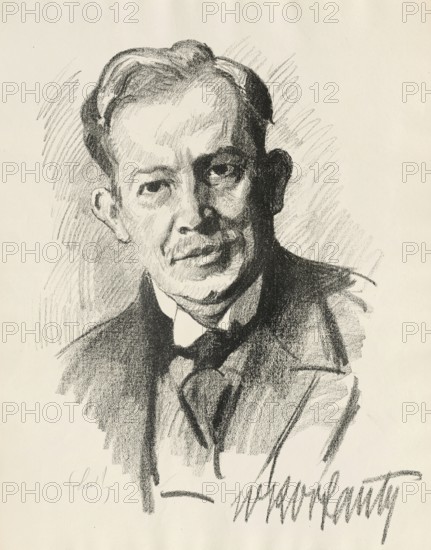 Wojciech Korfanty (born Adalbert Korfanty, 20 April 1873 - 17 August 1939) was a Polish journalist, activist and politician, Historical, authentic, digitally restored reproduction from an original from around 1919, exact date of depiction unknown