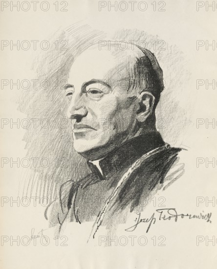 Jozef Teofil Teodorowicz (born 25 July 1864, died 4 December 1938) was a Polish Catholic clergyman, Archbishop of Lviv, Armenian rite in the years 1902-1938, theologian, politician, member of the Legislative Sem and then in the years 1922-1923 senator of the first term in the Second Polish Republic, Historical, authentic, digitally restored reproduction from an original from around 1919, exact date of depiction unknown