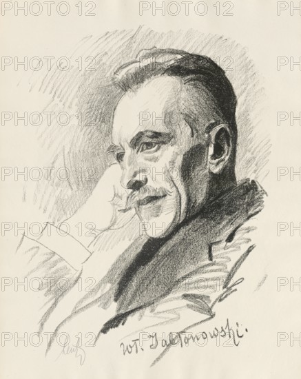 Wladyslaw Jablonowski vom Wappen Prus I, (born on 22 September 1865, died on 21 June 1956), Polish literary critic, novelist, political activist, member of the Legislative Sejm, senator of the I, II and III legislative periods, historical, authentic, digitally restored reproduction from an original from around 1919, exact date of depiction unknown